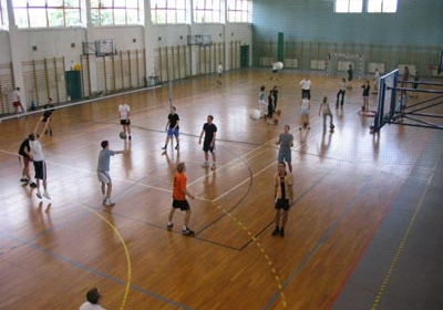 An overhead view of the gym