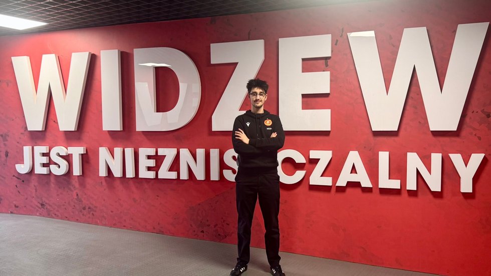 Michał Płaszczyk na stadionie Widzewa