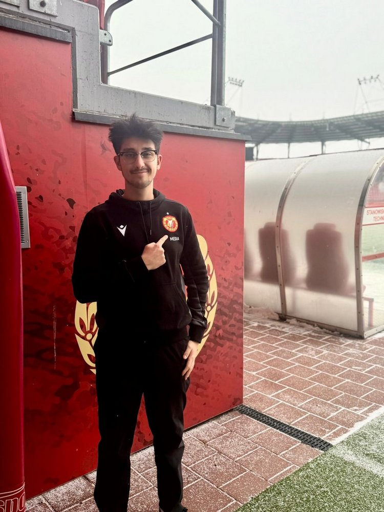 Michał Płaszczyk na stadionie Widzewa