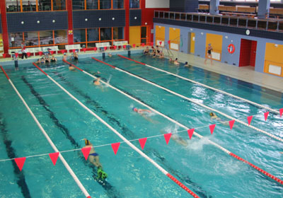 Top view of the swimming pool